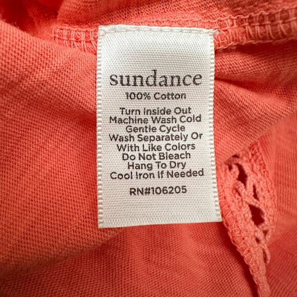 Sundance Eyelet V-Neck Orange Short Sleeve Casual Top Size XXL - Picture 13 of 13